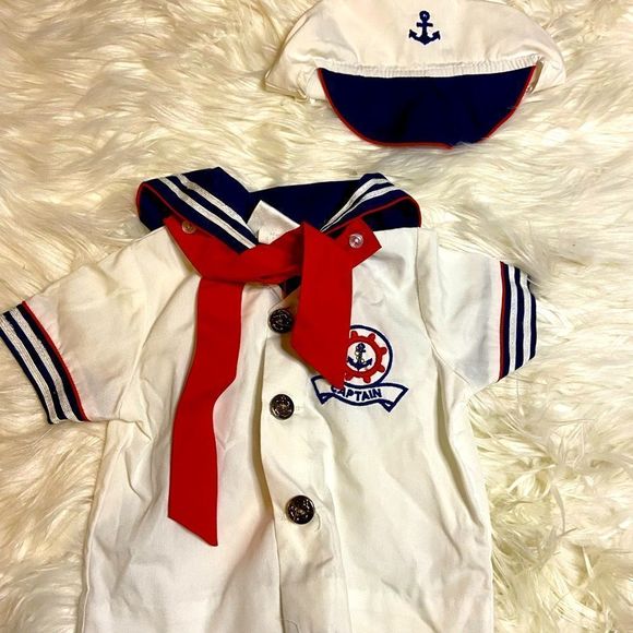 Other - Vintage baby boy sailor top and hat 6-9 m e01